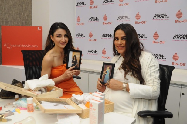 Soha Ali Khan and Neha Dhupia at the Launch of #UnstretchedJourney, A Bio-Oil Coffee Table book
